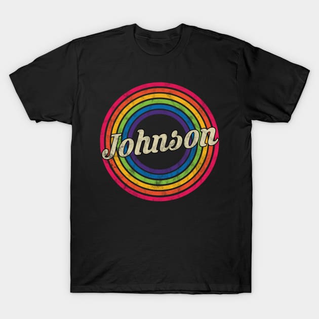 Johnson - Retro Rainbow Faded-Style T-Shirt by MaydenArt